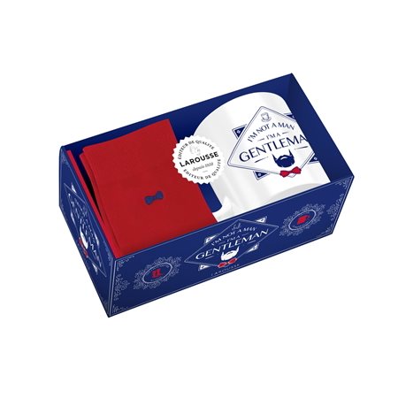Coffret : I'm not a man, I'm a gentleman : 1 mug en céramique + 1 paire de chaussette so chic + 1 livret pour cultiver l'élégance du parfait gentleman