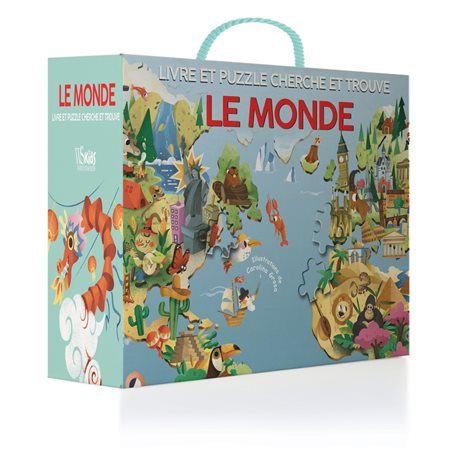 Le monde : Livre et puzzle cherche et trouve : Puzzle de 36 pièces résistantes et grand format : 3 ans et +