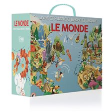 Le monde : Livre et puzzle cherche et trouve : Puzzle de 36 pièces résistantes et grand format : 3 ans et +