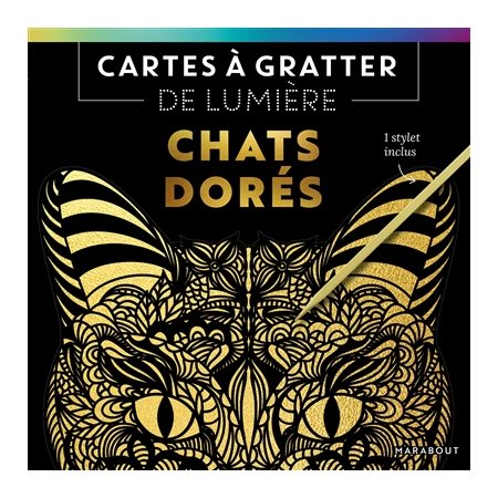 Cartes à gratter de lumière : Chats dorés