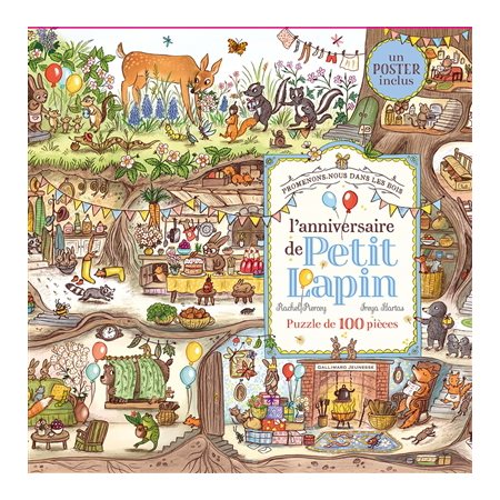 L'anniversaire de Petit Lapin : Puzzle de 100 pièces : Promenons-nous dans les bois