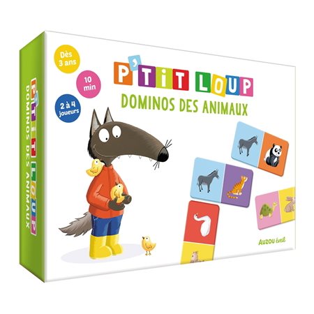 P''tit Loup : Dominos des animaux : 3 ans et + : 10 minutes : 2 à 4 joueurs