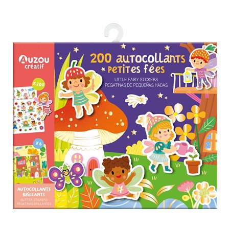 200 autocollants petites fées : Little fairy stickers : Pegatinas de pequenas hadas : 3+