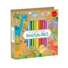 Les dinosaures : Dessine, colorie et colle : Dessiner, c'est facile