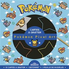 Pokémon : Cartes à gratter pixel art : Dracaufeu, Dracolosse, Roucarnage : Bleu