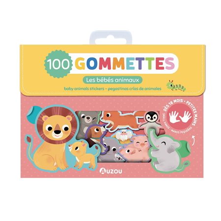 Les bébés animaux : 100 gommettes : 18 mois et + : Baby animals stickers : Pegatinas crias de animales