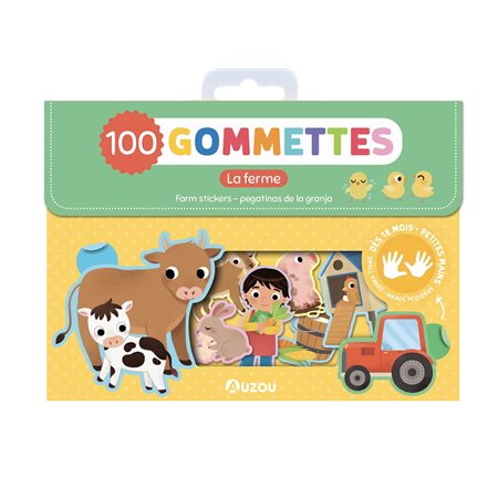 La ferme : 100 gommettes : 18 mois et + : Farm stickers : Pegatinas de la granja