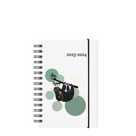 Agenda 2023-24 : Baro paresseux annuel : 1 jour  /  1 page : D'août 2023 à juillet 2024 : Couverture rigide et anneaux