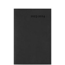 Agenda 2023-24 : Gama noir annuel : 1 semaine  /  2 pages : D'août 2023 à juillet 2024 : Couverture souple