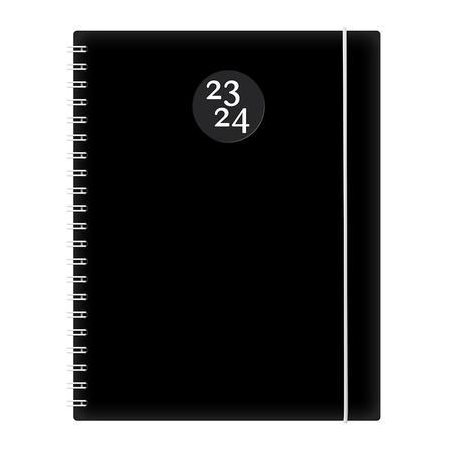 Agenda 2023-24 : Kibo noir annuel : 1 semaine  /  2 pages : D'août 2023 à juillet 2024 : Couverture rigide et anneaux