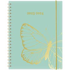 Agenda 2023-24 : Kibo OR papillon annuel : 1 semaine  /  2 pages : D'août 2023 à juillet 2024 : Couverture rigide et anneaux