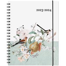 Agenda 2023-24 : Garbo tortue annuel : 1 semaine  /  2 pages : D'août 2023 à juillet 2024 : Couverture rigide et anneaux