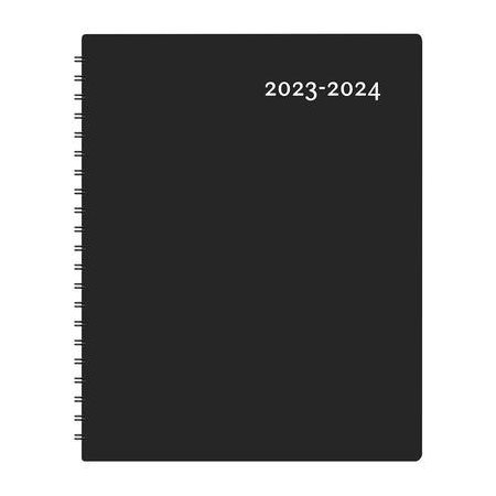 Agenda 2023-24 : Maxi noir annuel : 1 semaine  /  2 pages : D'août 2023 à juillet 2024 : Couverture souple et anneaux