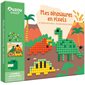 Mes dinosaures en pixels : 5+ : 4 modèles à réaliser, 2 porte-clés, 1 aimant, 1 attache pour tableau, + de 600 pixels + 1 fiche explicative