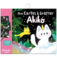 Akiko : Mes cartes à gratter : 3 ans et + : 10 cartes à gratter + 1 stylet en bois inclus !