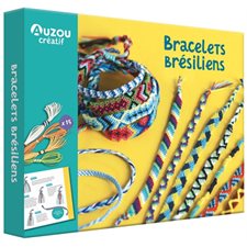 Bracelets brésiliens : Mon coffret d'artiste : 6+ : 15 couleurs de fils de coton + 1 livre de pas à pas avec 10 modèles