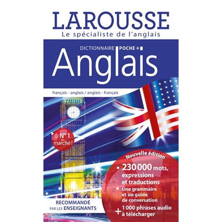 Anglais : dictionnaire poche + : français-anglais, anglais-français