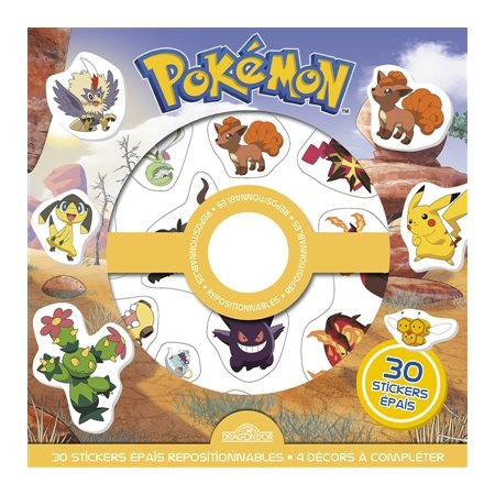 Pokémon : Pochette de stickers épais repositionnables : Des scènes de cherche-et-trouve à créer