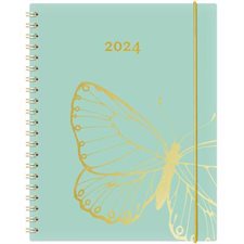 Agenda Kibo Or Vert Papillon Annuel 2024