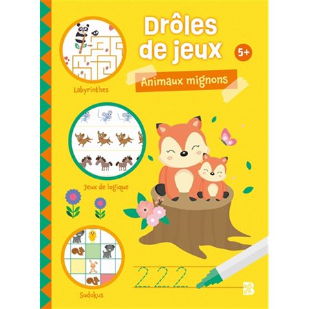 Animaux mignons : Drôles de jeux 5+ : Livre de jeux