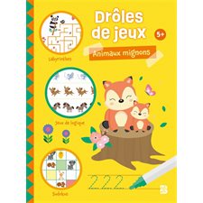 Animaux mignons : Drôles de jeux 5+ : Livre de jeux