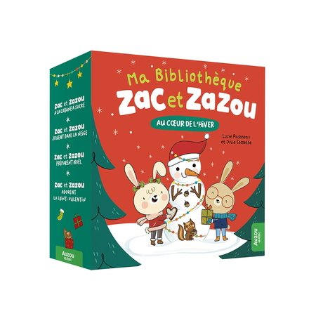 Au coeur de l'hiver : Zac et Zazou : Coffret comprenant 4 histoires : À la cabane à sucre; jouent dans la neige; préparent Noël; adorent la Saint-Valentin