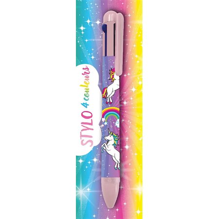 Stylo 4 couleurs licornes