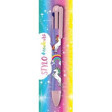 Stylo 4 couleurs licornes