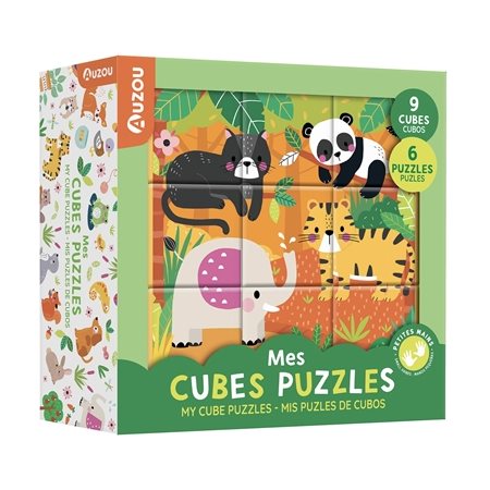 Mes cubes puzzles : 9 cubes, 6 puzzles : 2 + : My cube puzzles : 9 cubes, 6 puzzles : Mis puzles de cubos : 9 cubos, 6 puzles