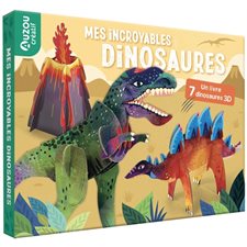 Mes incroyables dinosaures : Mon coffret d'artiste : 6 ans et + : 7 dinosaures à construire sans colle ni ciseaux; 1 livre documentaire + 1 notice de montage