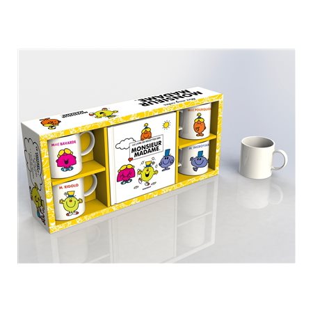 Coffret mini mug cakes Monsieur Madame : Livre de recettes et 4 mini mug : Mme Bavarde; M. Incroyable; Mme Pourquoi & M. Rigolo