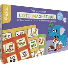 Mon premier loto magnétique : 3 + :  My first magnetic lotto : Mi primer bingo magnético : 5 planches; 30 jetons aimantés & 1 sac en toile