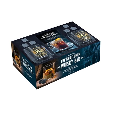 Coffret : The gentlemen whisky bar : Comprenant 1 livre de recettes + 2 verres + pierres à whisky