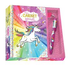 Mon carnet secret licorne : Coffret avec stylo 4 couleurs : Des jeux cherche et trouve et des activités pour savoir quelle licorne tu es !
