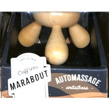 Coffret automassage antistress : Livre + masseur en bois