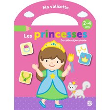 Les princesses : Je colle et je colorie : 2-4 ans : Ma valisette