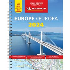 Europe 2024 : Atlas routier : + de 40 pays : Europa 2024 : Wegenatlas : Meer dan 40 Landen