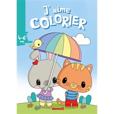 J'aime colorier : 4-6 ans : Lapine et chat