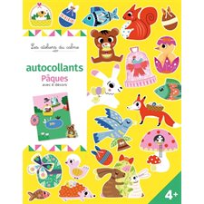 Autocollants Pâques : Une pochette de 250 autocollants contenant 3 décors recto verso à colorier et à compléter, grâce à 4 planches de stickers sur la thématique de Pâques