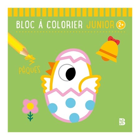 Bloc à colorier junior 2+ : Pâques : Un bloc à colorier sur le thème de Pâques aux pages détachables et au papier épais qui permet l'utilisation du feutre