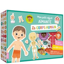 Le corps humain : Mon petit coffret aimanté : 3 ans et + : 2 tableaux magnétiques; + de 100 aimants; 20 cartes pour découvrir le corps humain