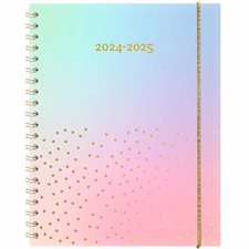 Agenda 2024-2025 : Kibo-E-OR Arc-en-ciel : Avec anneaux : 1 semaine  /  2 pages : De août 2024 à juillet 2025