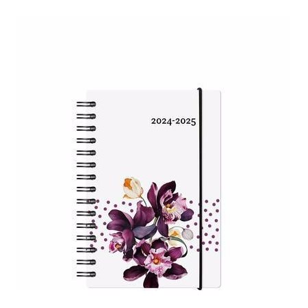 Agenda 2024-2025 : Baro-E Floral : Avec anneaux : 1 jour  /  1 page : De août 2024 à juillet 2025