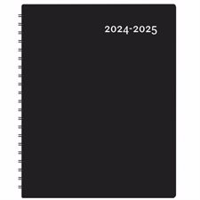 Agenda 2024-2025 : Maxi-E Noir : Avec aneaux : 1 semaine  /  2 pages : De août 2024 à juillet 2025
