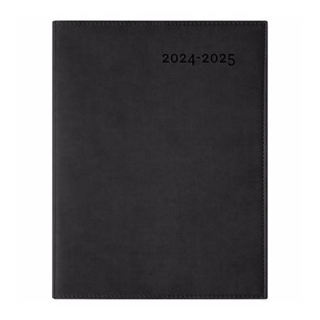 Agenda 2024-2025 : Ulys-E Noir : Couverture souple végane : 1 semaine  /  2 pages : De août 2024 à juillet 2025