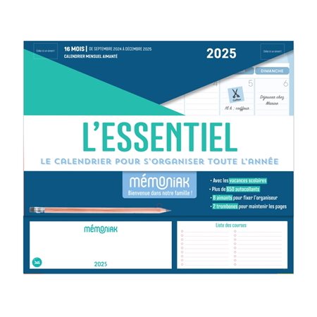 L'essentiel 2025 : Le calendrier pour s'organiser toute l'année : 16 mois, de septembre 2024 à décembre 2025 : Le Mémoniak