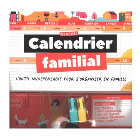 Calendrier familial mensuel : L'outil indispensable pour s'organiser en famille : Septembre 2024-décembre 2025