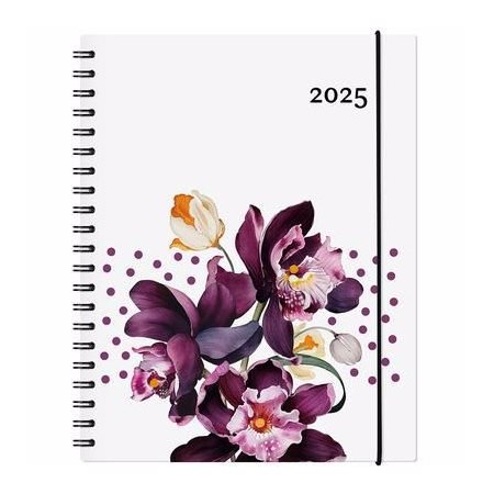 Agenda Garbo Floral Annuel 2025 : Agendas annuels 2025 : De janvier à décembre 2025 : 1 semaine  /  2 pages