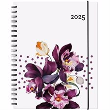 Agenda Garbo Floral Annuel 2025 : Agendas annuels 2025 : De janvier à décembre 2025 : 1 semaine  /  2 pages