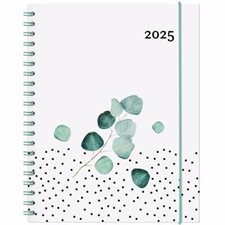 Agenda Garbo Eucalyptus Annuel 2025 : Agendas annuels 2025 : De janvier à décembre 2025 : 1 semaine  /  2 pages